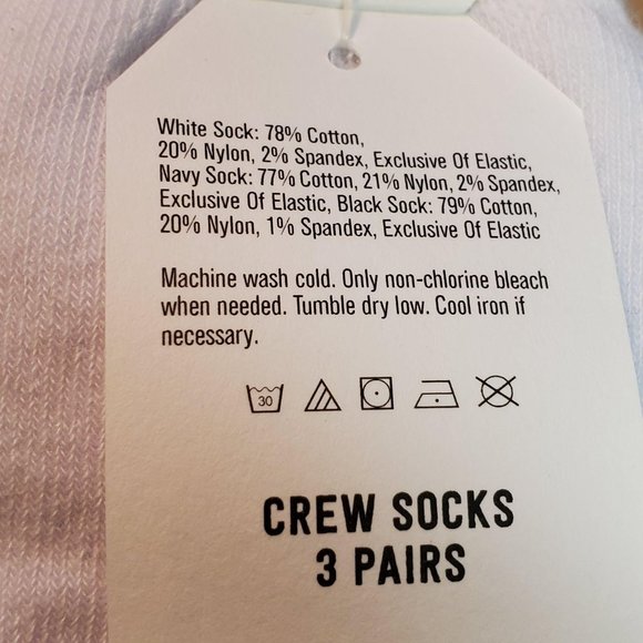 Crazy 8 Ankle Socks 9 Pack M 13-2 White/Navy/Black - Picture 6 of 6